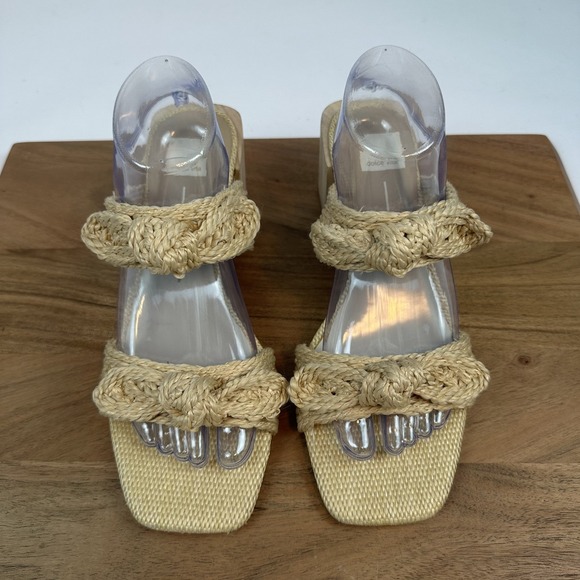 Dolce Vita Shoes - Womens Dolce Vita Zemmie Espadrille Knot Raffia Heel Slide Sandals Size 10 M EUC